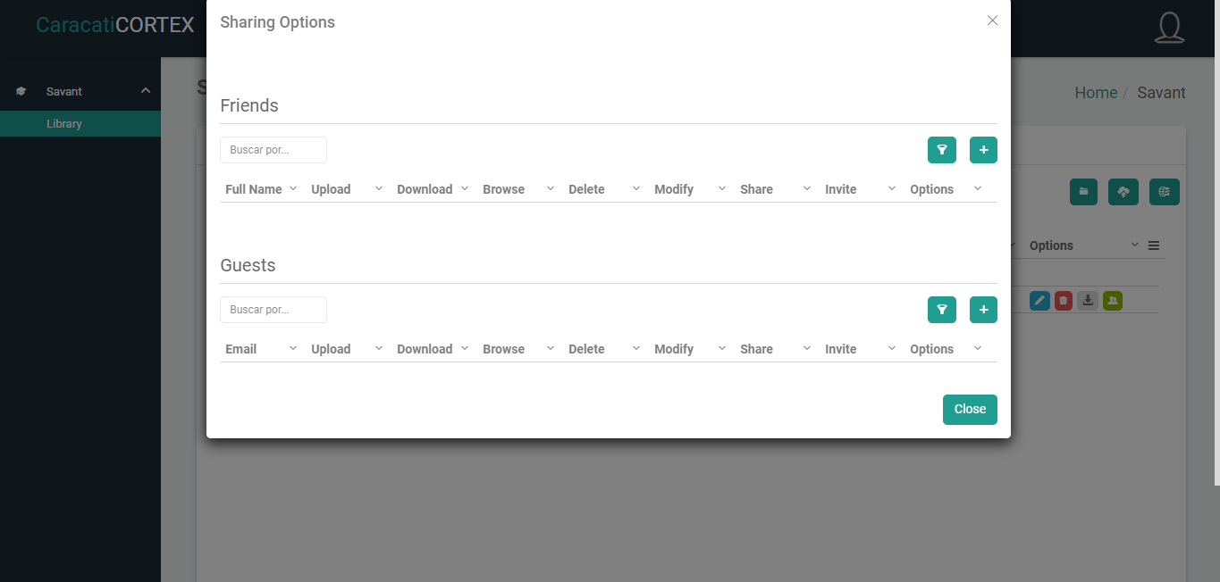 opciones para invitar